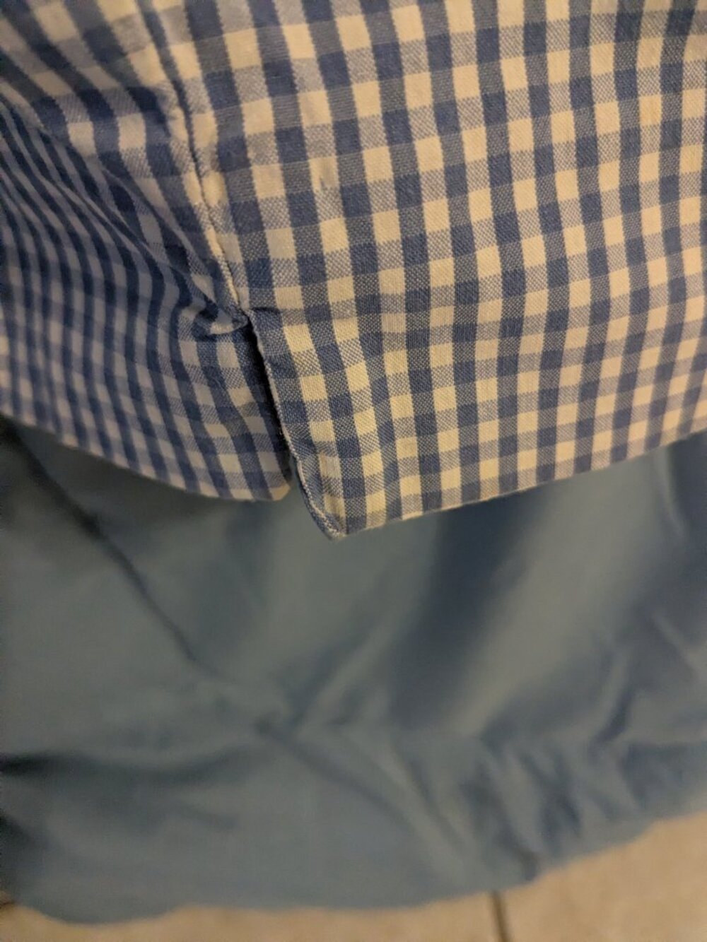 Blue gingham crop pants - Picture 4 of 4